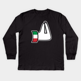 Italian Pinched Fingers Hand Gesture Italia Italy Italiano Kids Long Sleeve T-Shirt